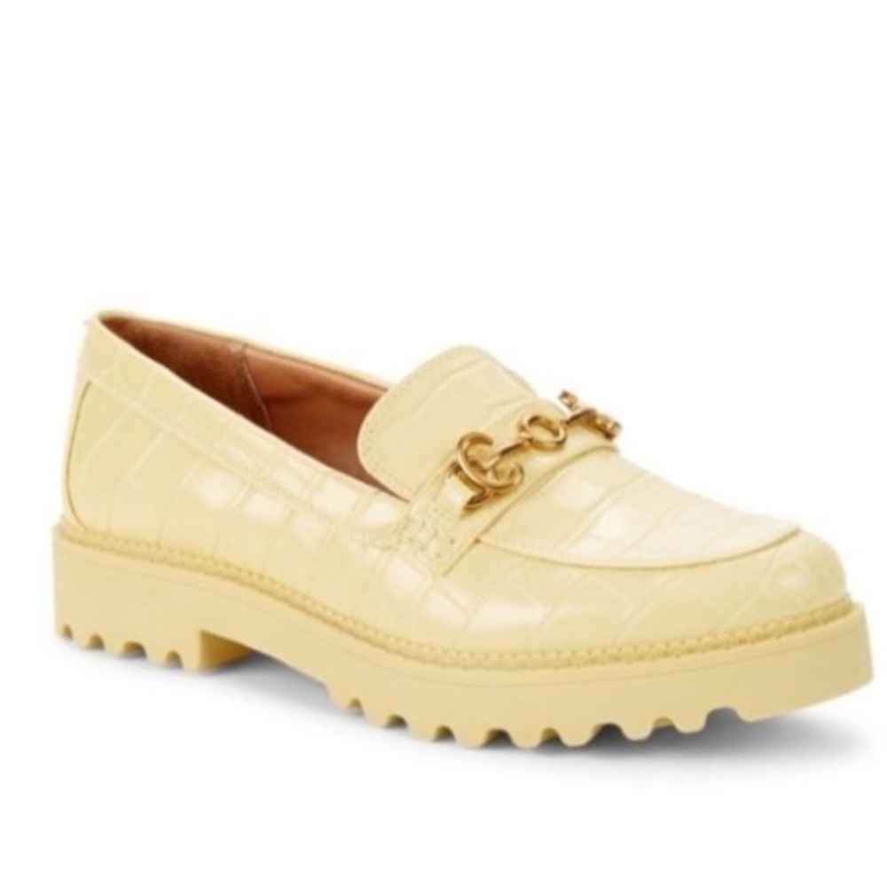BRAND NEW WITHOUT BOX Circus by Sam Edelman Yellow Loafers with Gold Chain
